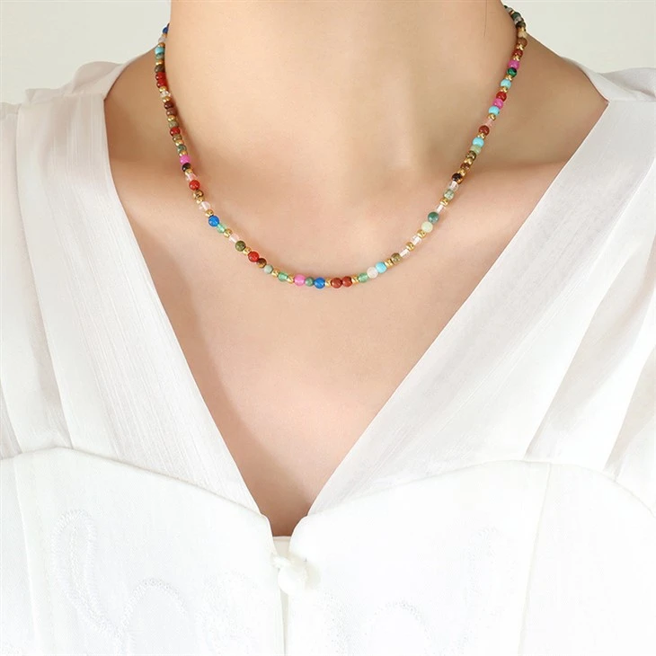Boho Natirèl Stone kolye